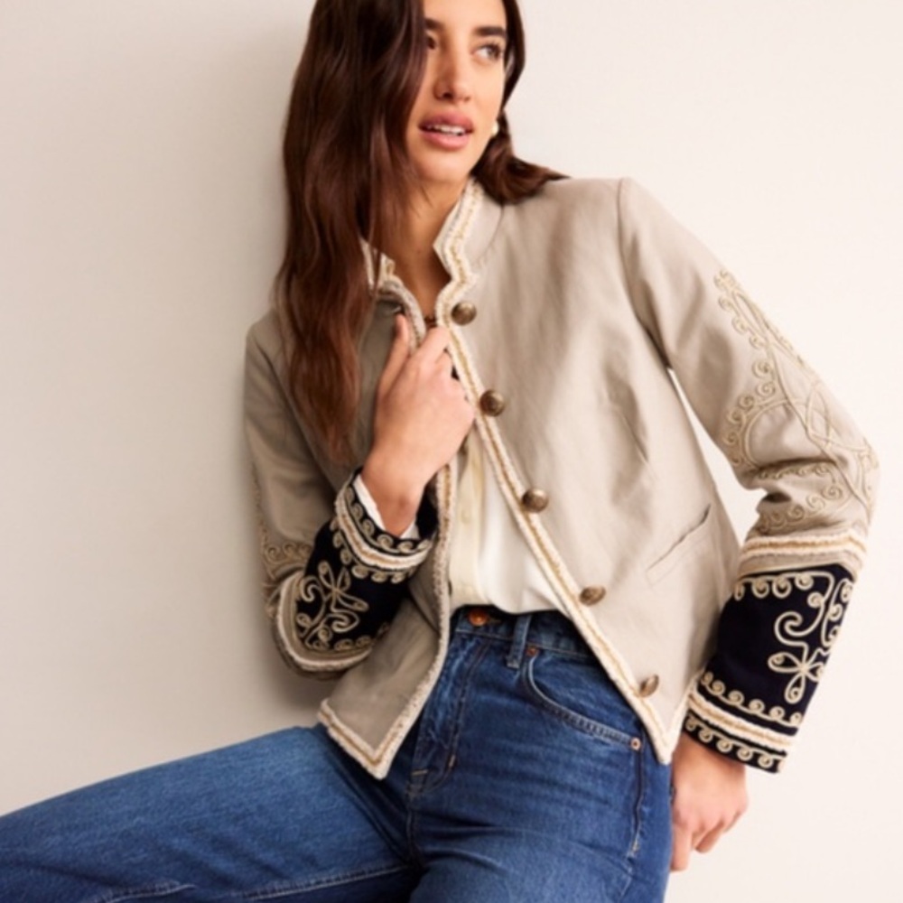 Boden Greenwich Military Embroidered Jacket Size 4 - Picture 2 of 12